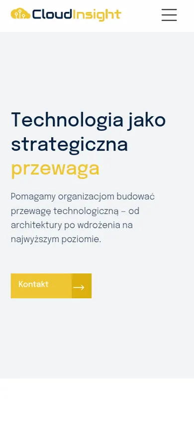 CloudInsight — widok strony na telefonie