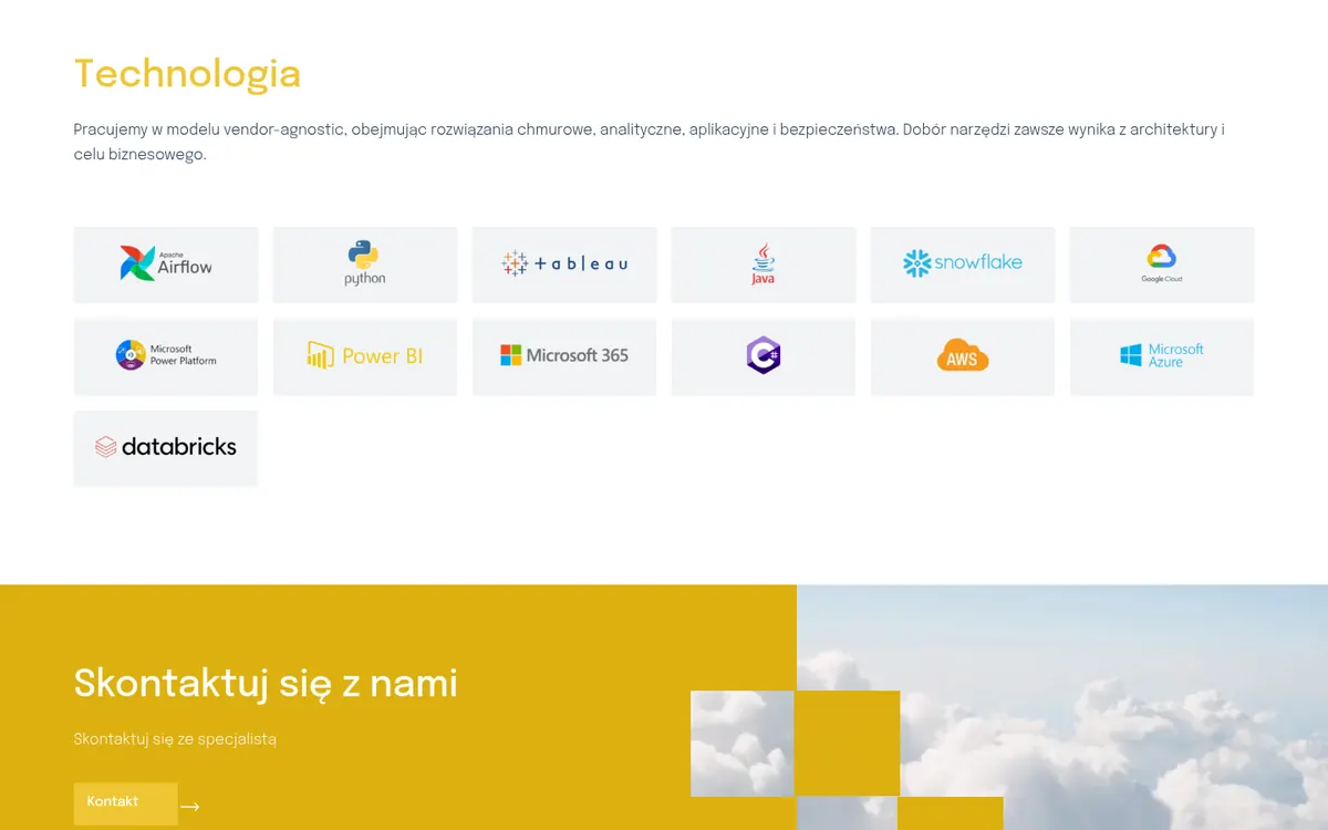 CloudInsight — widok strony na komputerze (2)