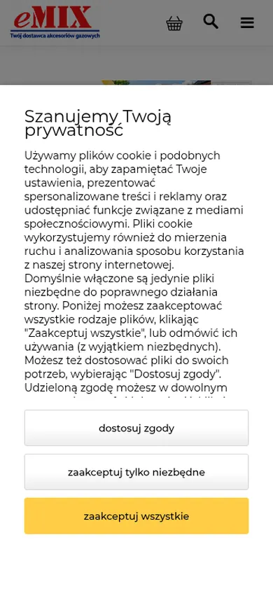 EMIX — widok strony na telefonie
