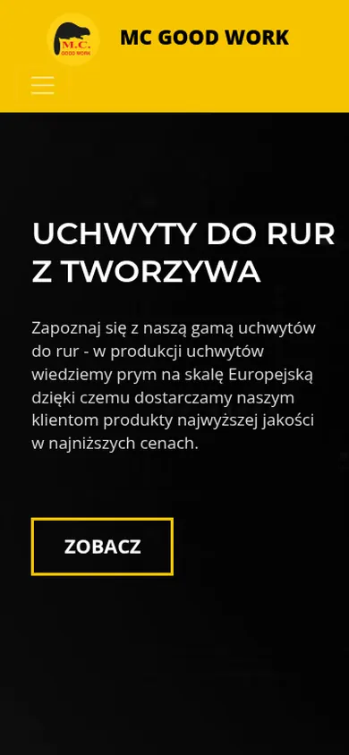 MC Good Work — widok strony na telefonie