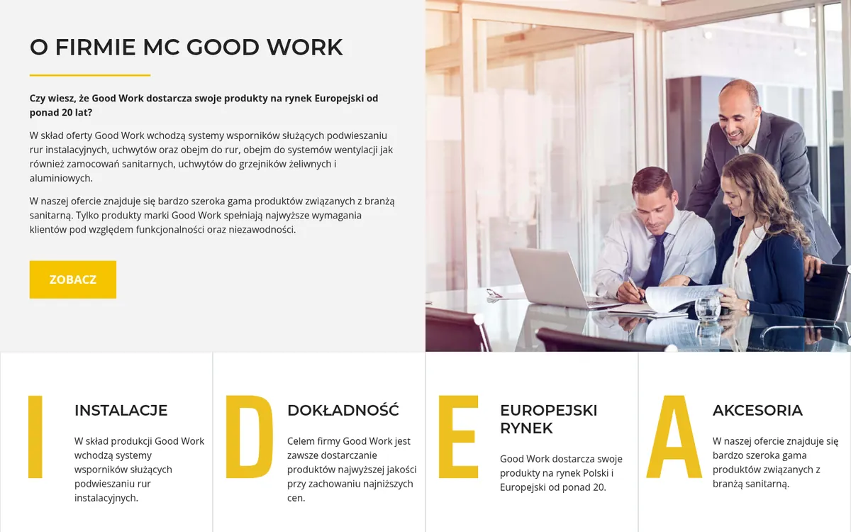 MC Good Work — widok strony na komputerze (2)