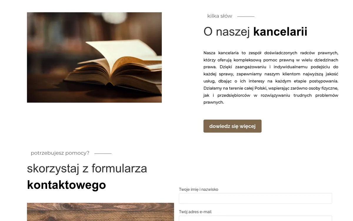 Kancelaria Radcy Prawnego Małgorzata Wilczek — widok strony na komputerze (2)