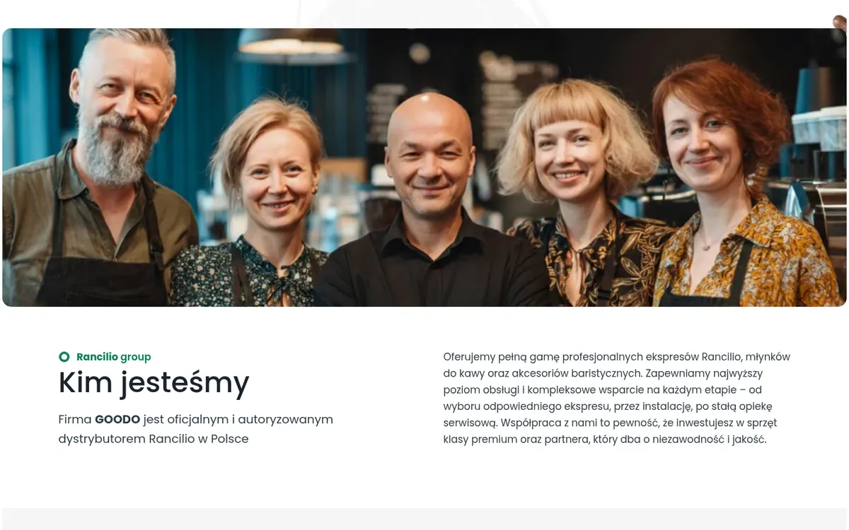 GOODO – Rancilio Ekspresy — widok strony na komputerze (2)
