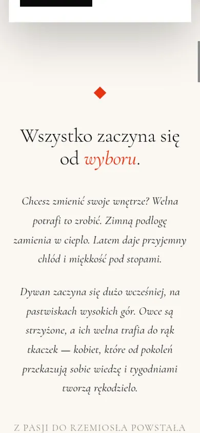 Sahra Art — widok strony na telefonie
