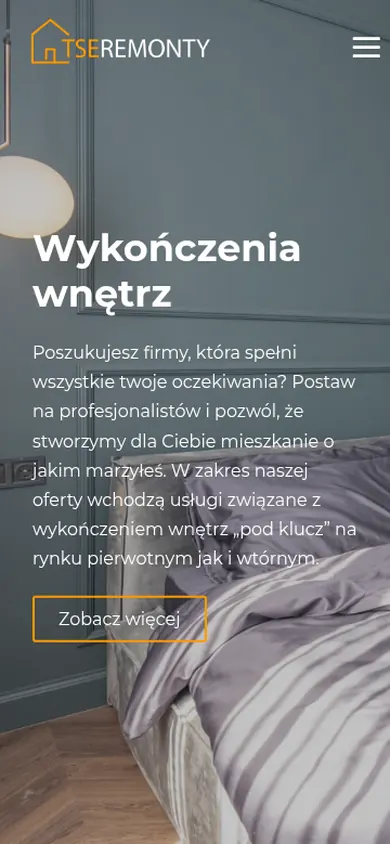 TSE Remonty — widok strony na telefonie