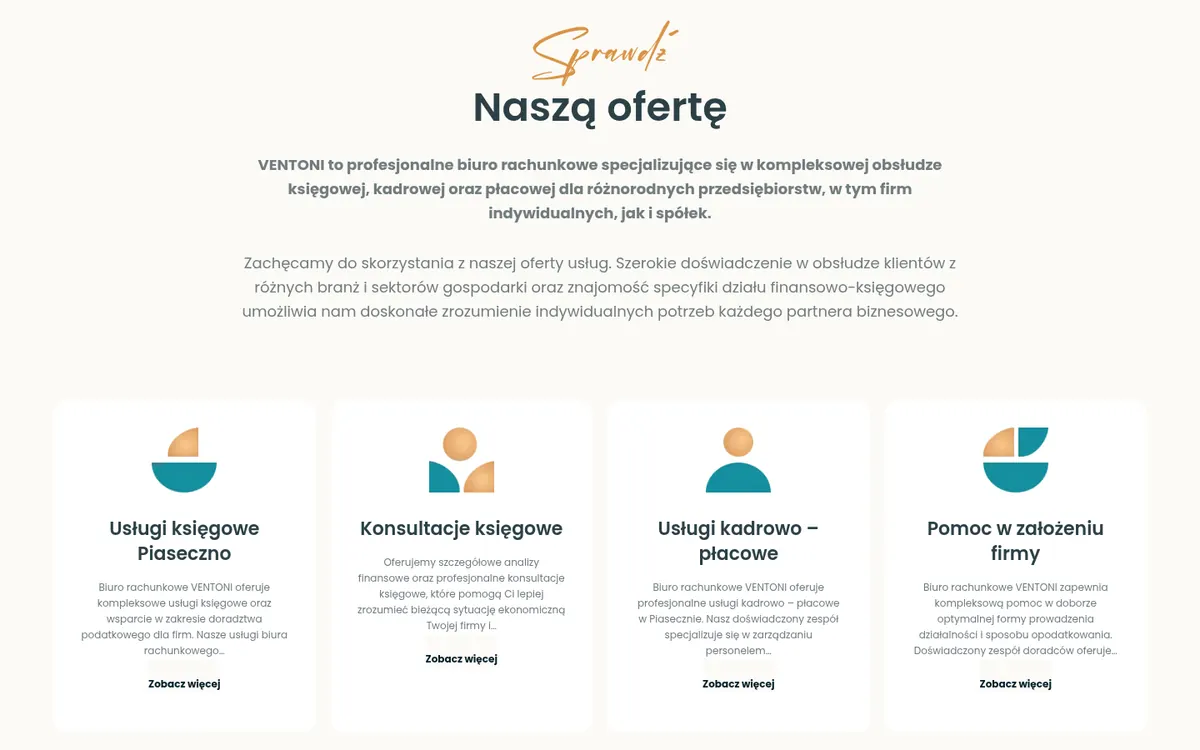 Ventoni – Biuro Rachunkowe — widok strony na komputerze (1)