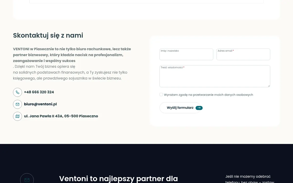 Ventoni – Biuro Rachunkowe — widok strony na komputerze (2)